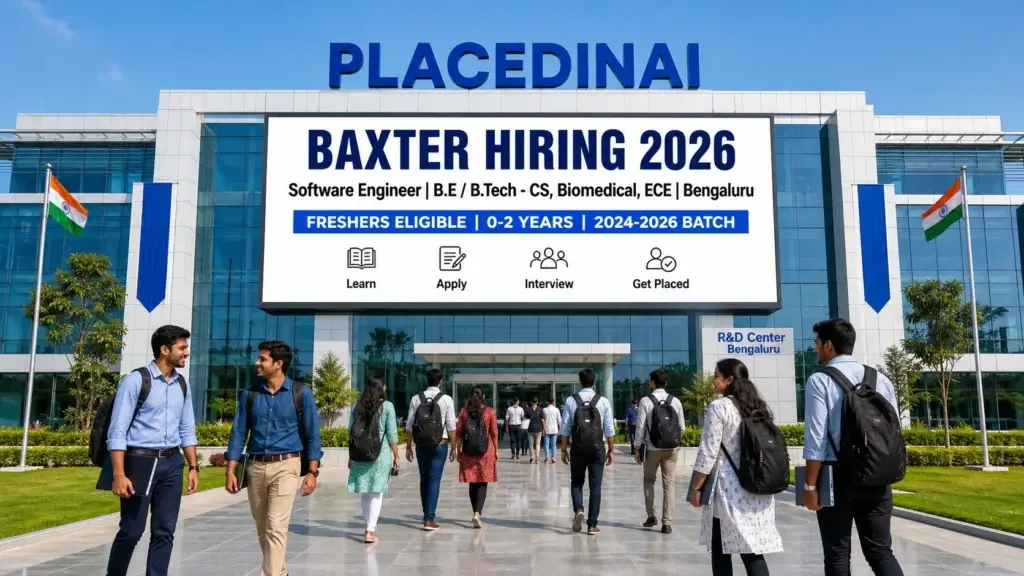 Baxter hiring Software Engineer 2026 in Bengaluru — medical device software, freshers eligible, 2024 to 2026 batch — PlacedInAI job update