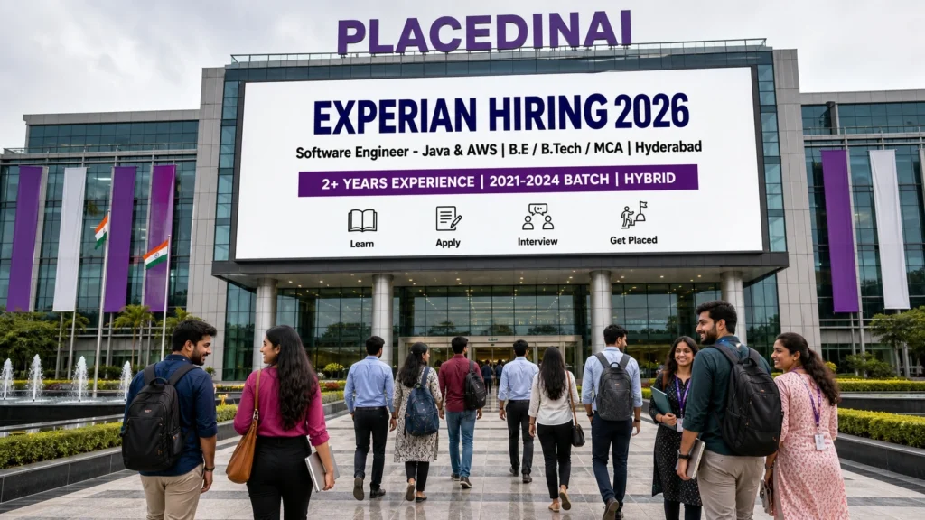 Experian hiring Software Engineer 2026 in Hyderabad — Java, Spring Boot and AWS, 2+ years experience, hybrid role — PlacedInAI job update