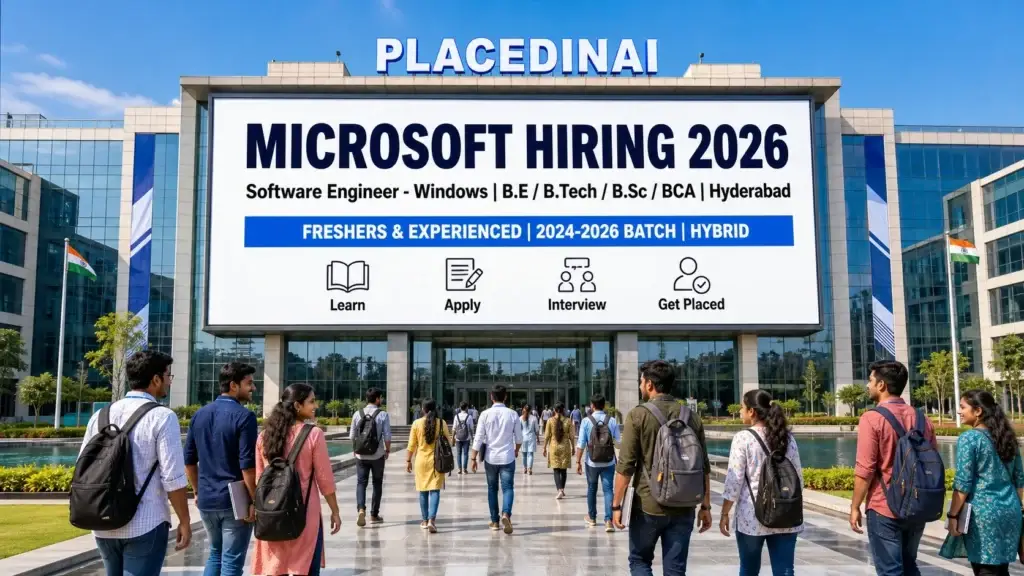 Microsoft hiring Software Engineer Windows Device Optimization 2026 in Hyderabad — freshers and experienced, 2024 to 2026 batch — PlacedInAI job update