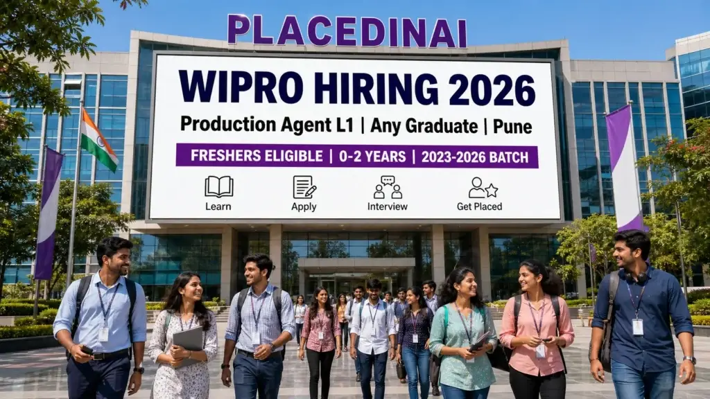Wipro hiring Production Agent L1 2026 in Pune — Job ID 197541, any graduate, freshers eligible, rotational shifts — PlacedInAI job update